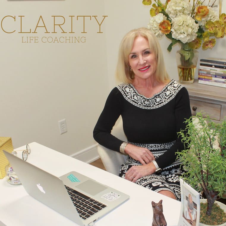 Christian life coach Catherine at her desk